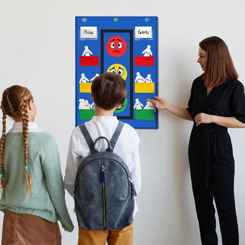 Panelee Classroom Behavior Chart Stoplight Behavior Pocket Chart for Kids Classroom Management Tools Behavioral Learning Tool with Blank Student Paper Cutouts(43 Pieces) - Image 5